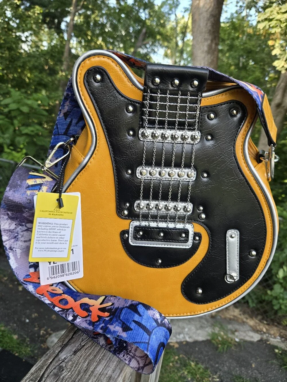 Guitar-Shaped Crossbody Bag NWT